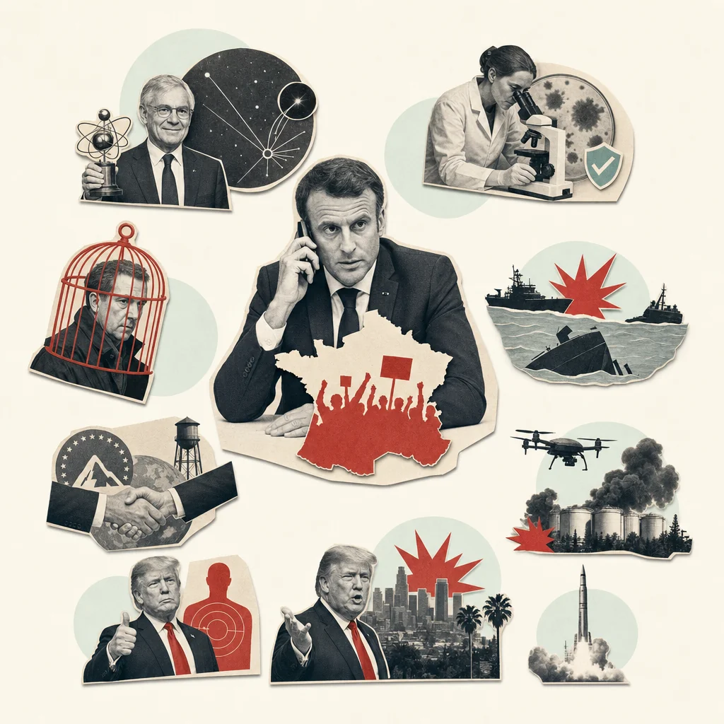Collage of the day's headlines